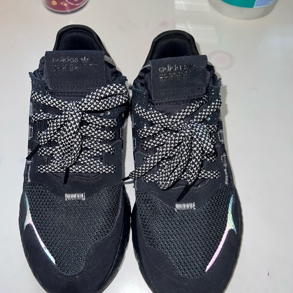 Adidas nite jogger core black could white size 5 kids =6.5 or 7 women - Picture 2 of 6